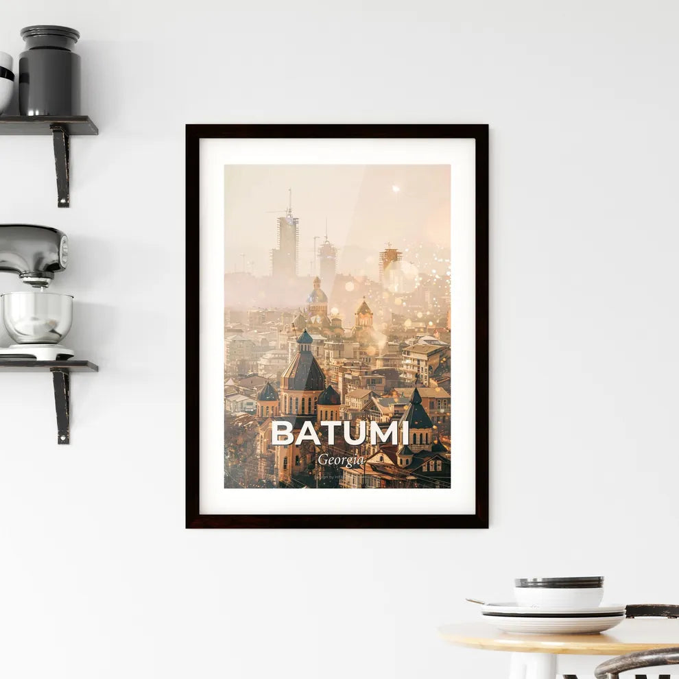 Batumi, Georgia: Local Architecture Under a Night Sky Framed Print