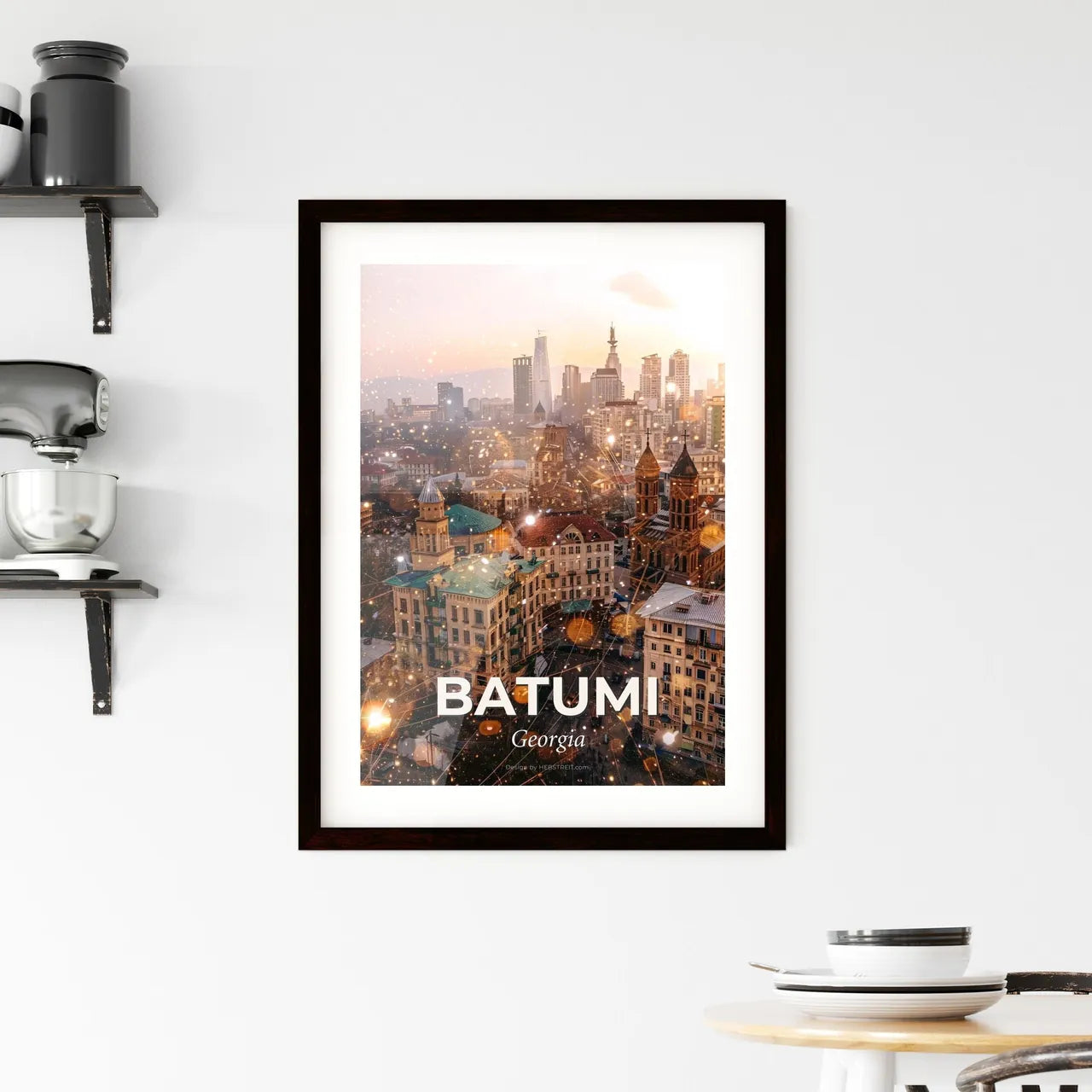 Batumi Skyline Local Architecture Composite Poster Art Framed Print