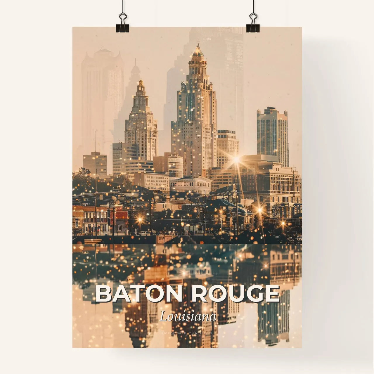 Baton Rouge City Skyline Art Poster Poster