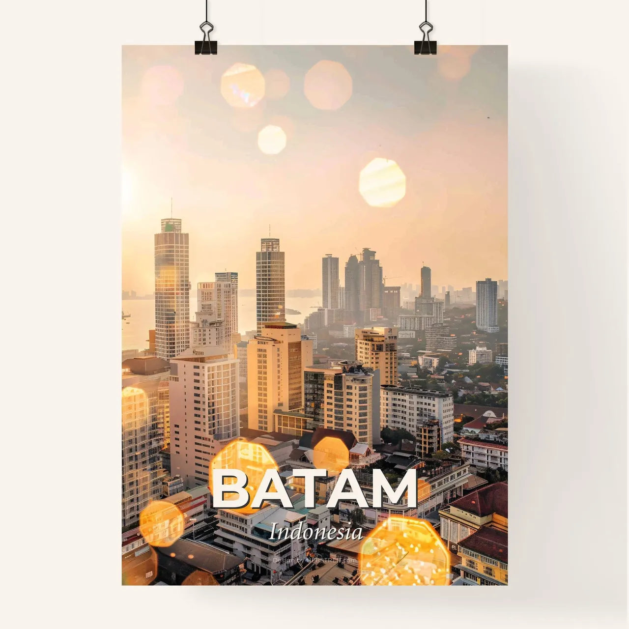 Batam Skyline Inspiration: Double Exposure Symphony Poster
