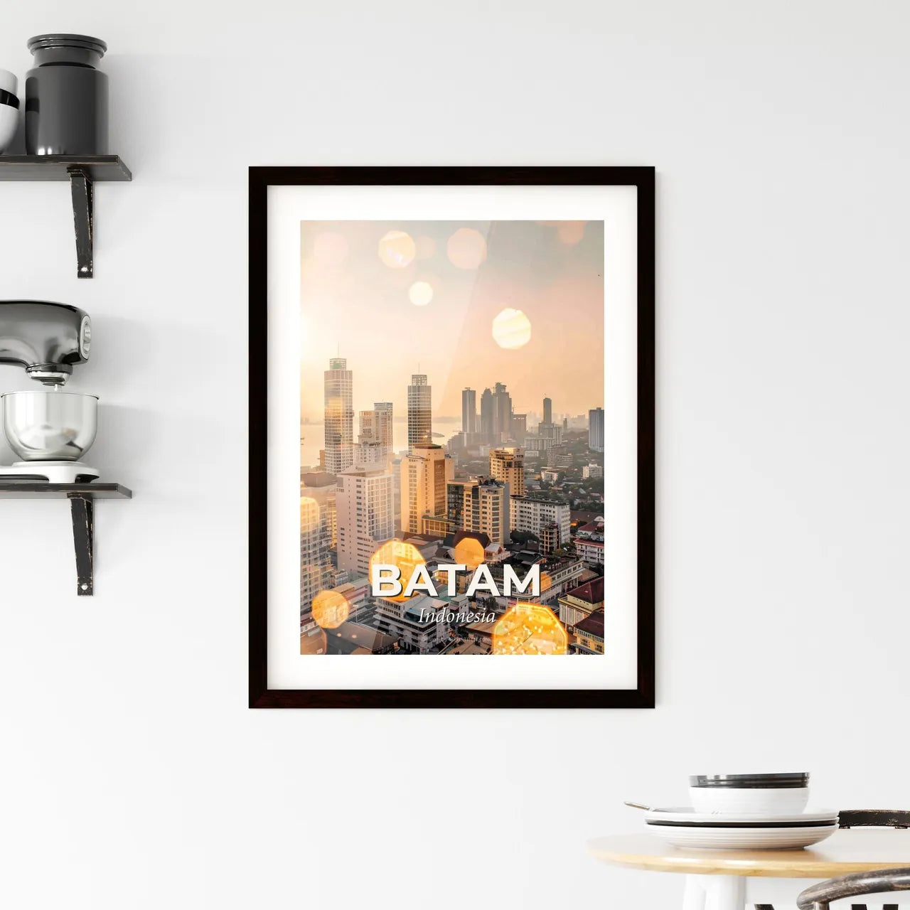 Batam Skyline Inspiration: Double Exposure Symphony Framed Print