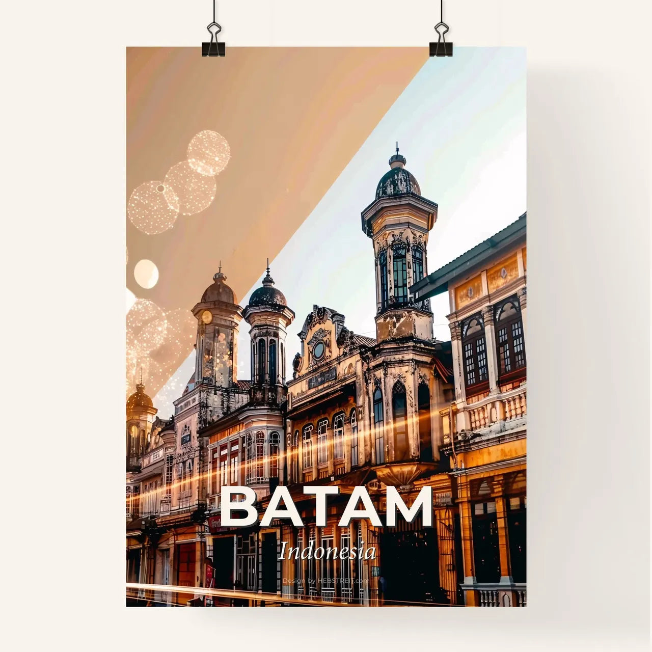 Batam Skyline Double Exposure Art Poster Poster