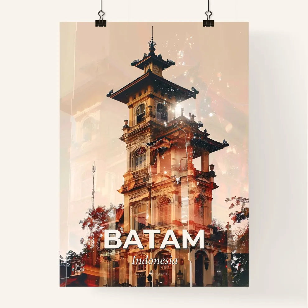 Batam Indonesia Skyline Bright Beige Poster Poster