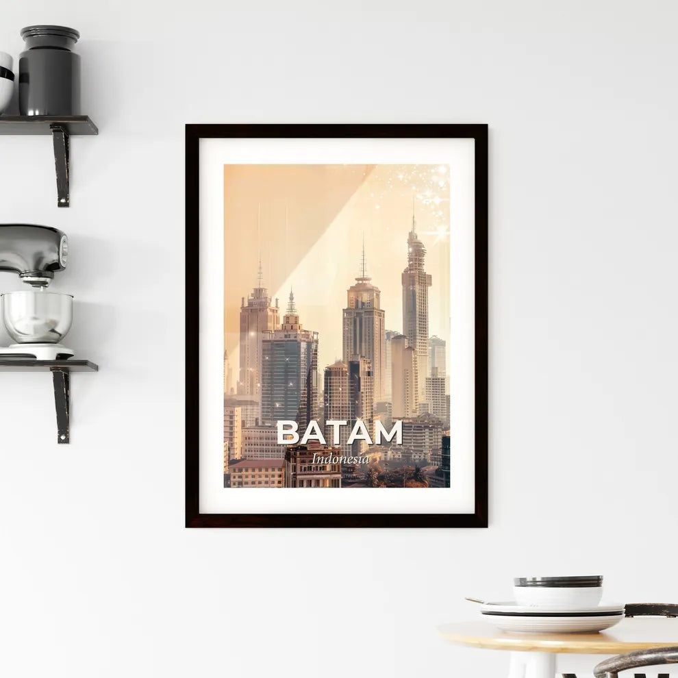 Batam Indonesia City Skyline Art Composite Framed Print