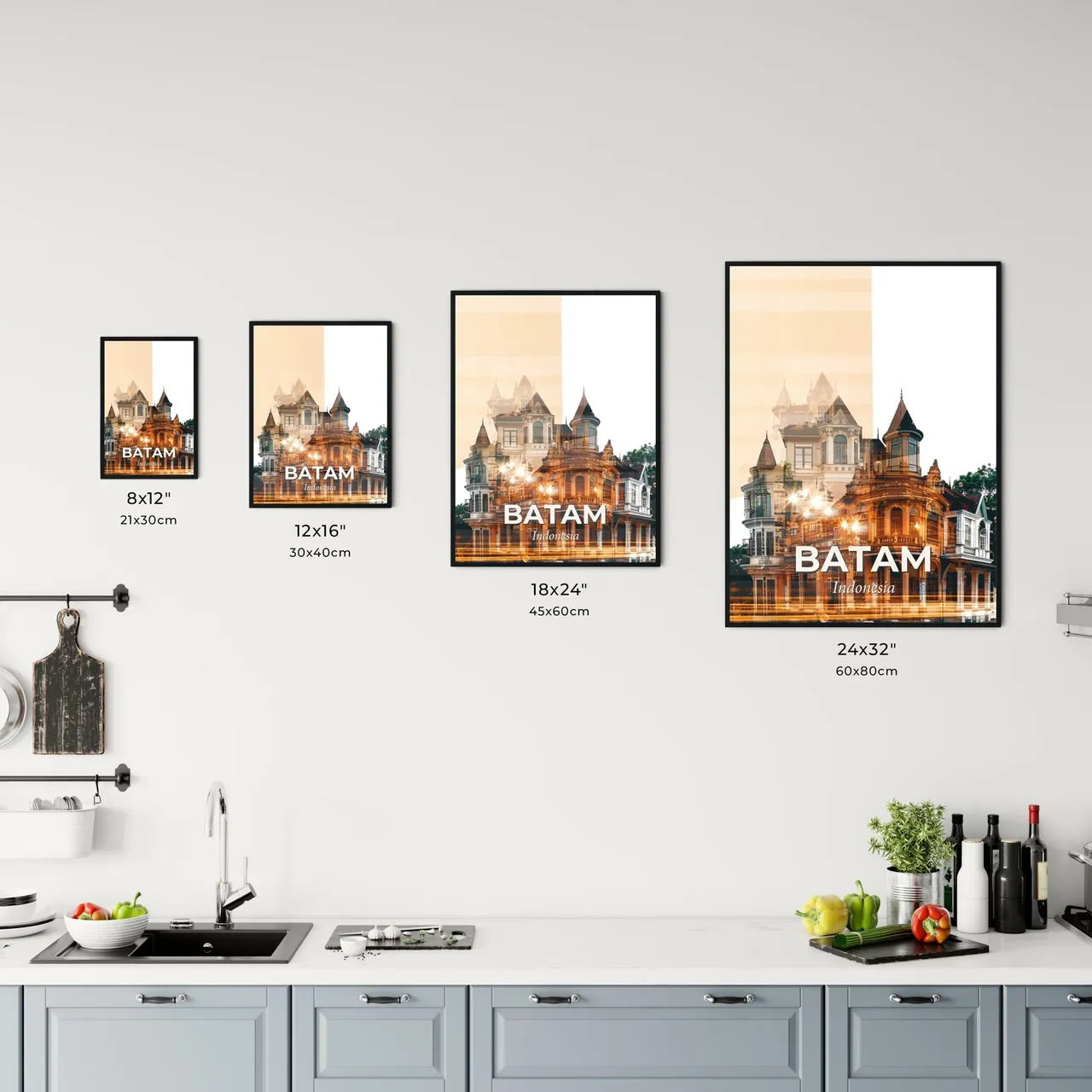 Batam Indonesia Skyline Sparkle Art Print Office Art
