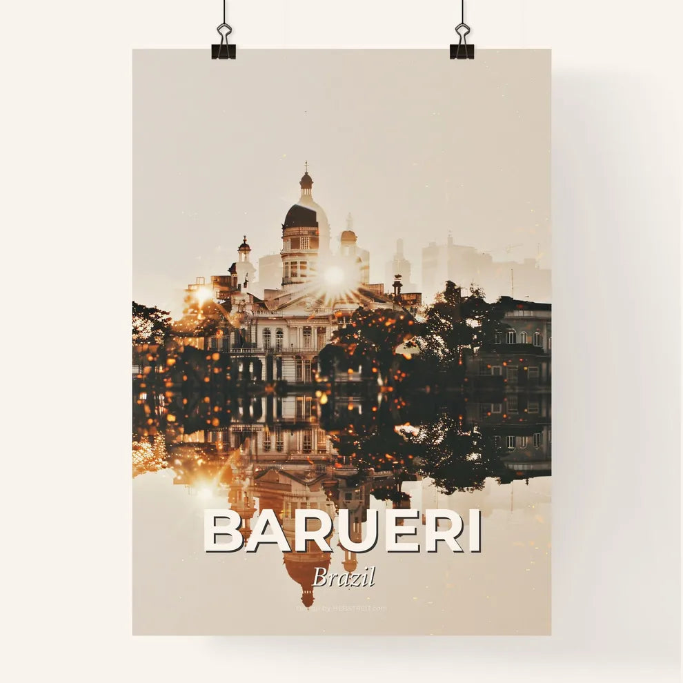 Barueri Skyline Double Exposure Poster Art Poster