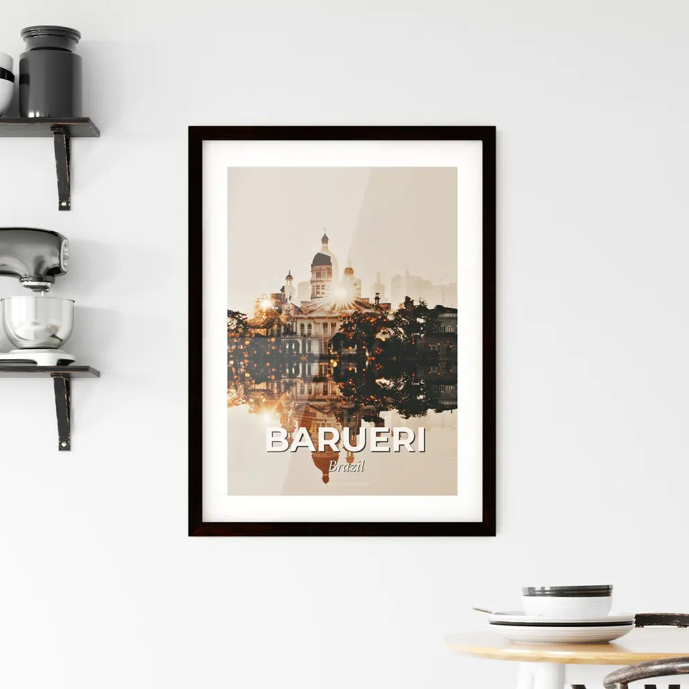 Barueri Skyline Double Exposure Poster Art Framed Print