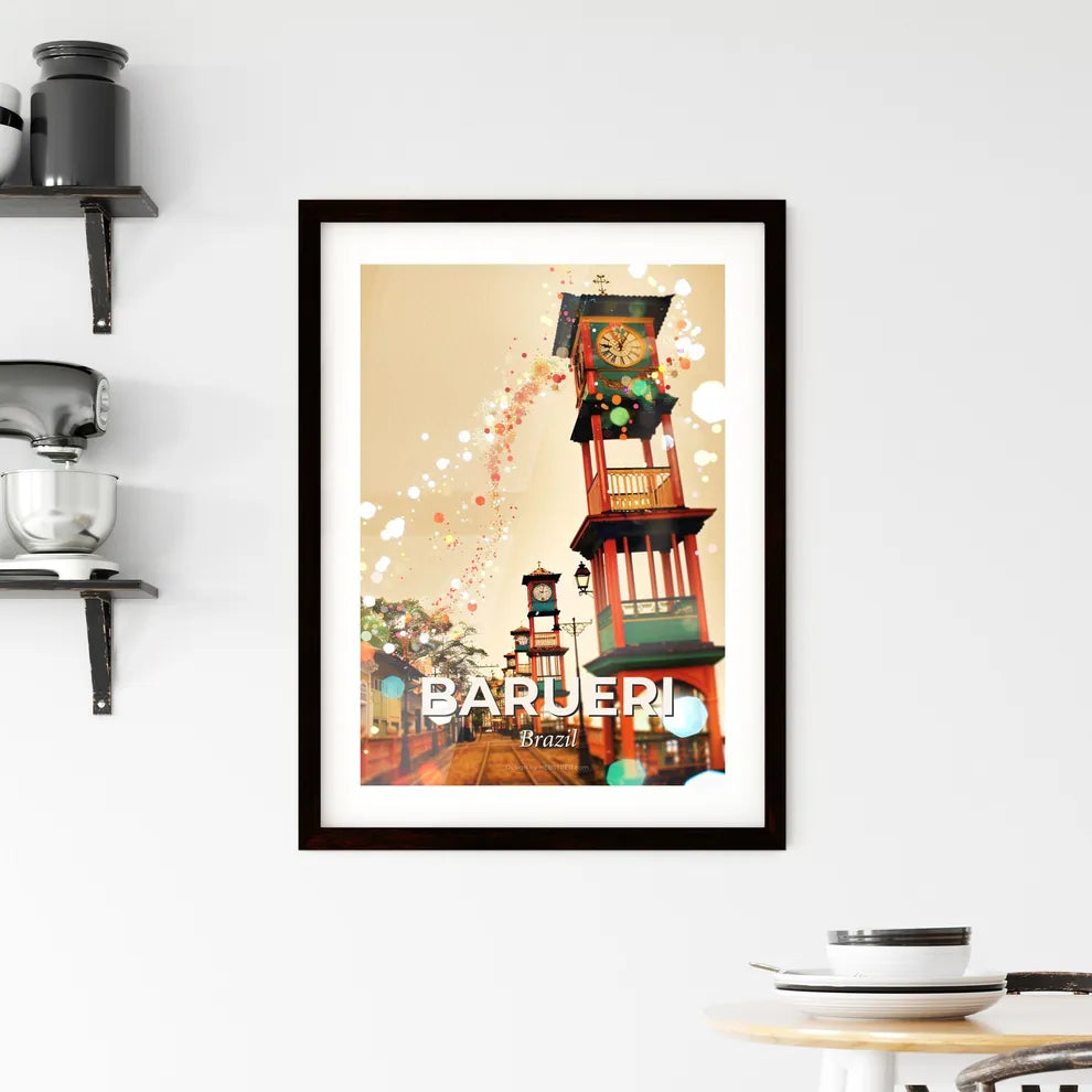 Barueri Skyline City Glow Iconic Artwork Framed Print