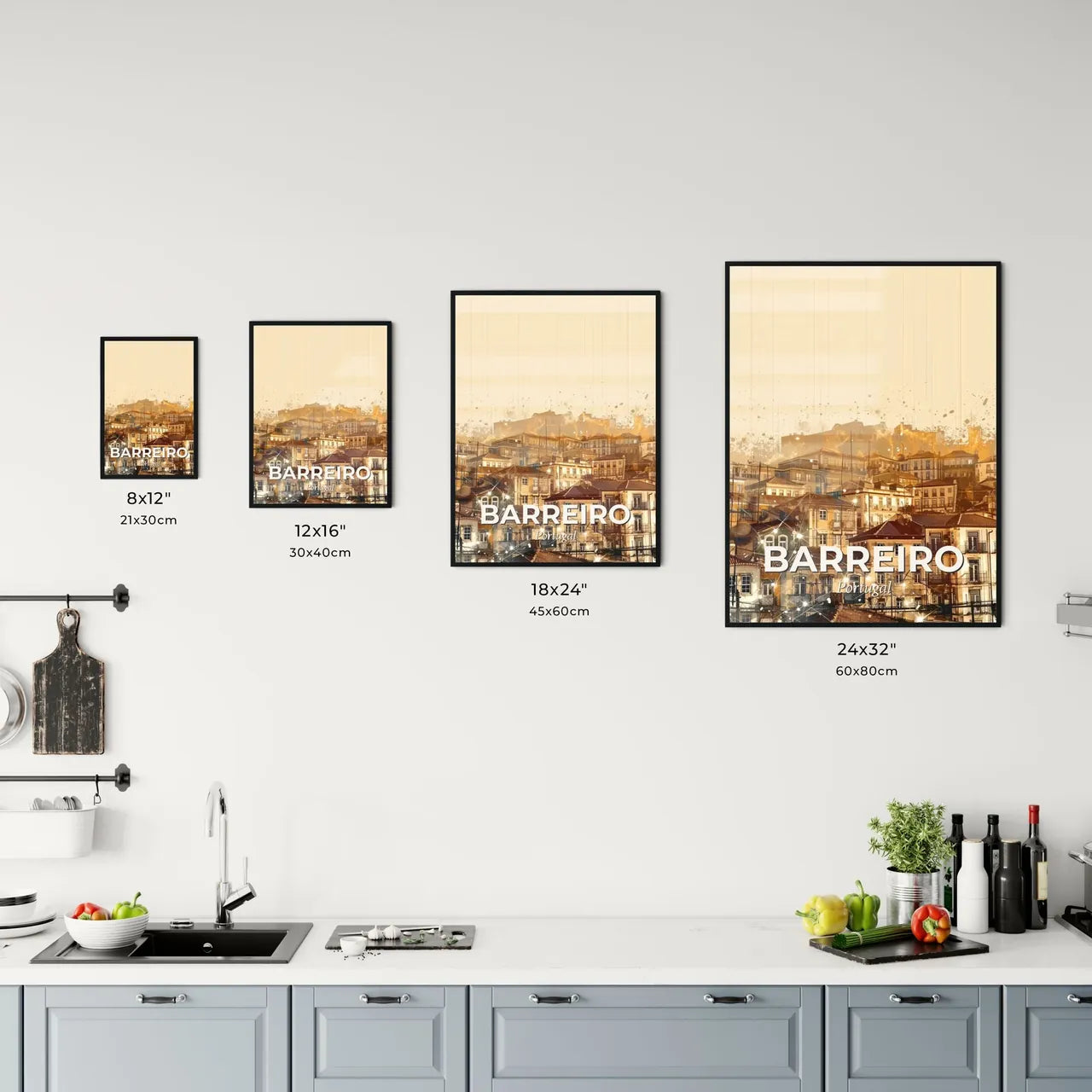 Barreiro: Lively City Skyline Poster Art Office Art