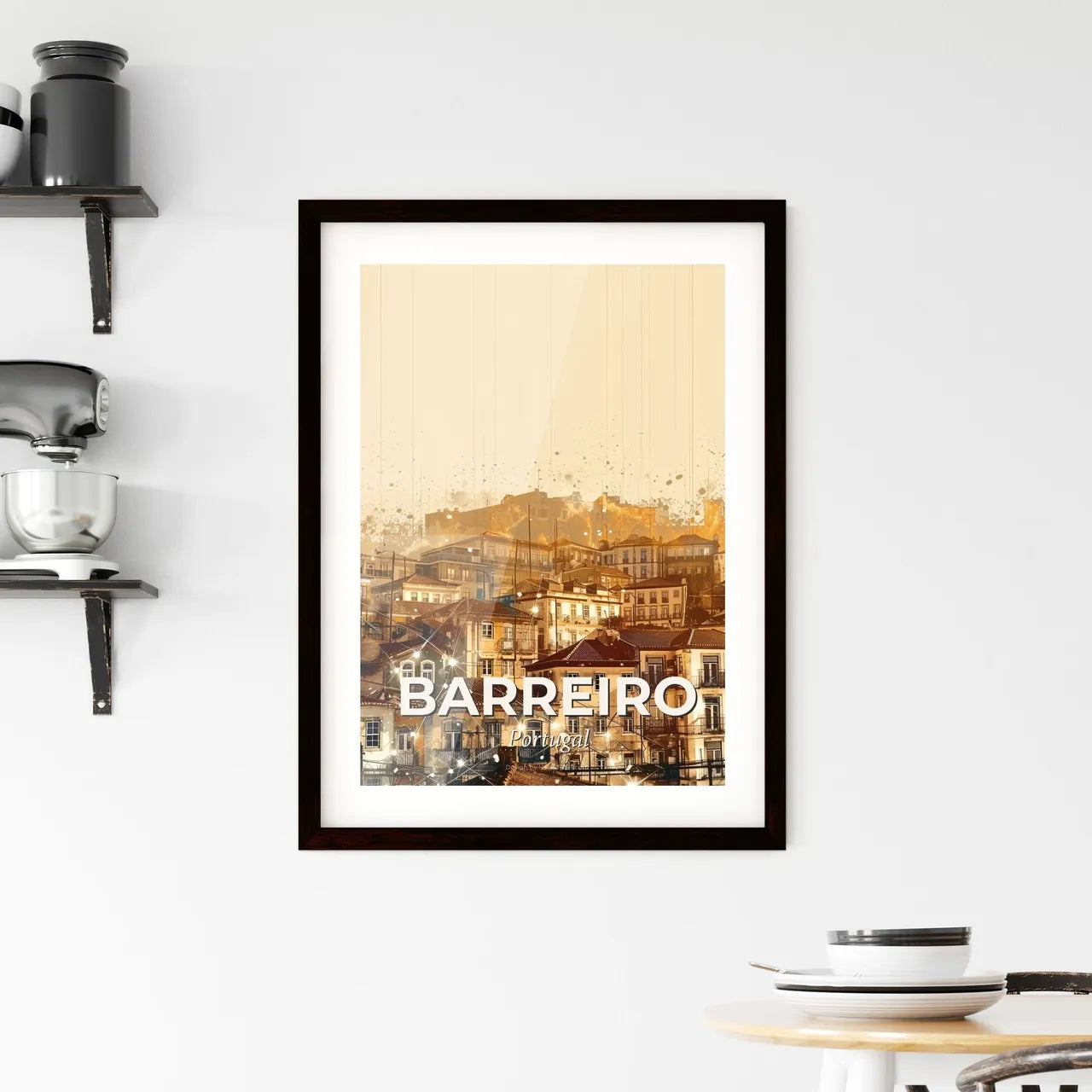 Barreiro: Lively City Skyline Poster Art Framed Print