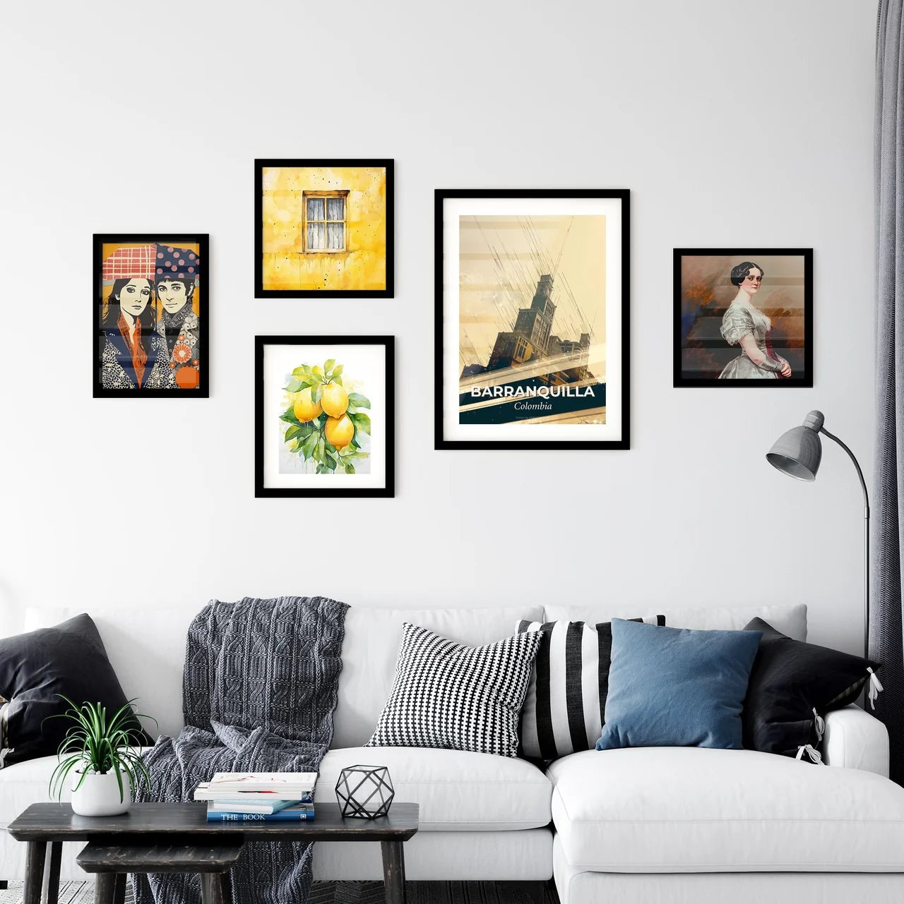 Barranquilla Skyline Art Print with Local Icons Wall Art
