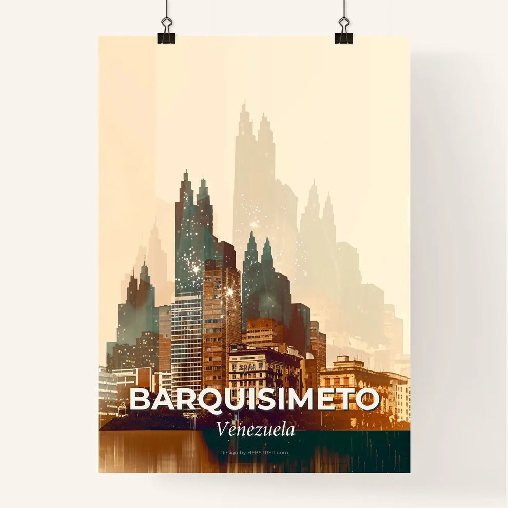 Barquisimeto Skyline Double Exposure Poster Art Poster