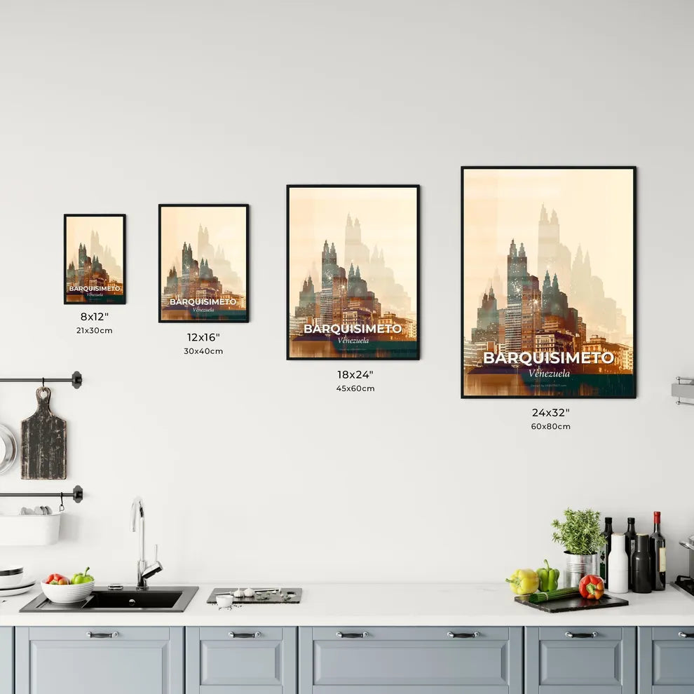 Barquisimeto Skyline Double Exposure Poster Art Office Art