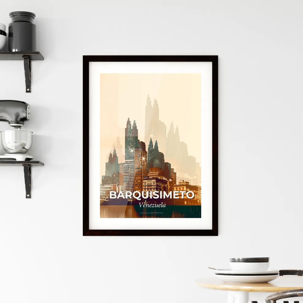 Barquisimeto Skyline Double Exposure Poster Art Framed Print