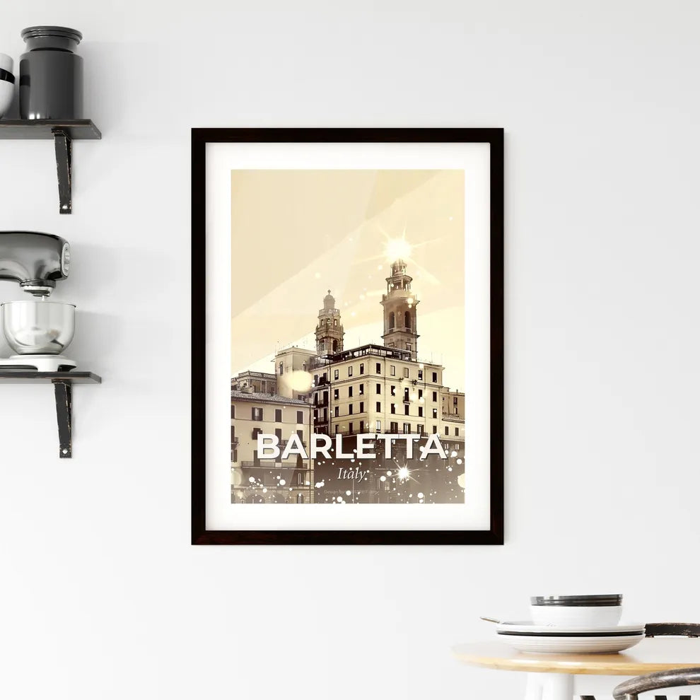 Barletta City Skyline, Italian Double Exposure Design Framed Print
