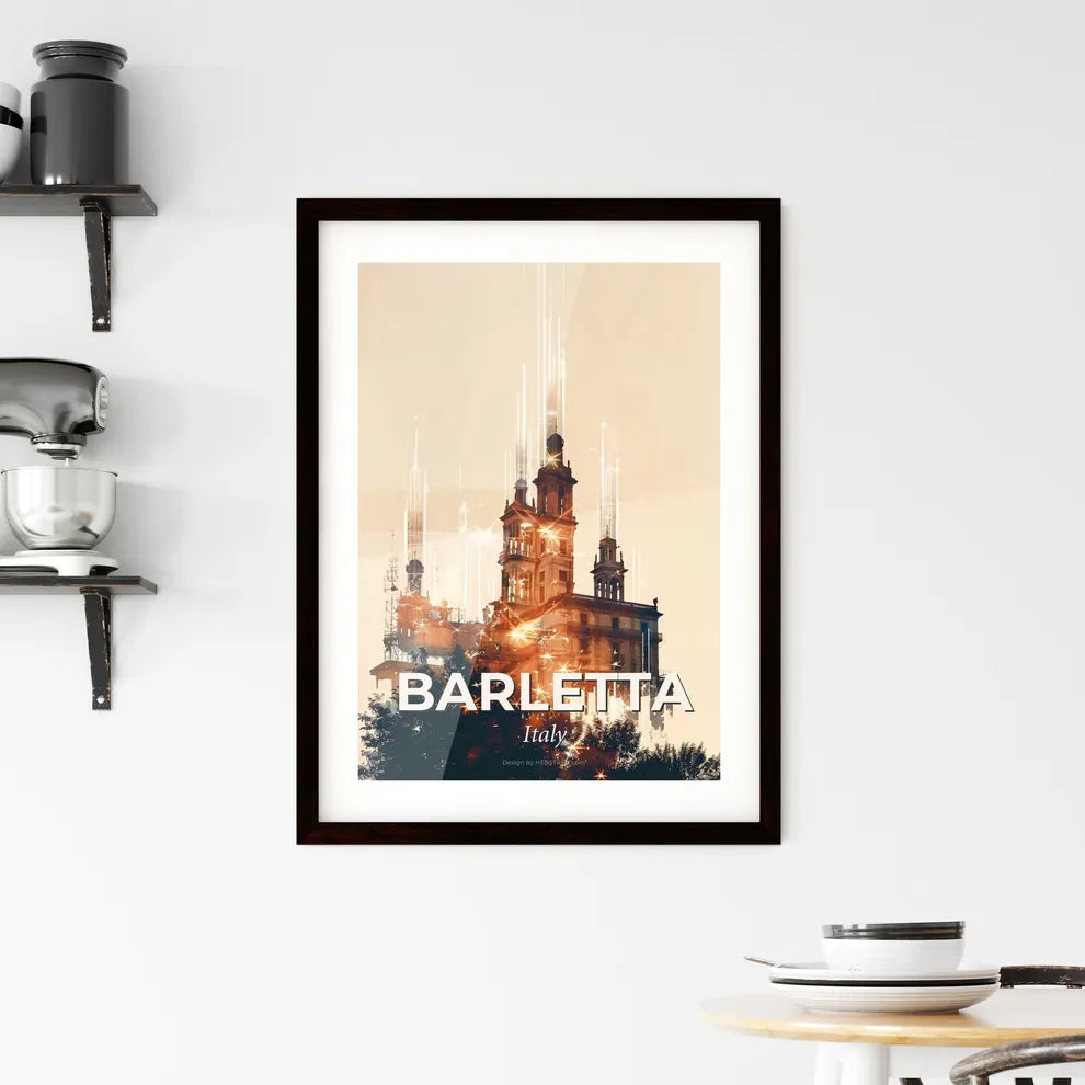 Barletta Skyline: Double Exposure Composite Art Framed Print