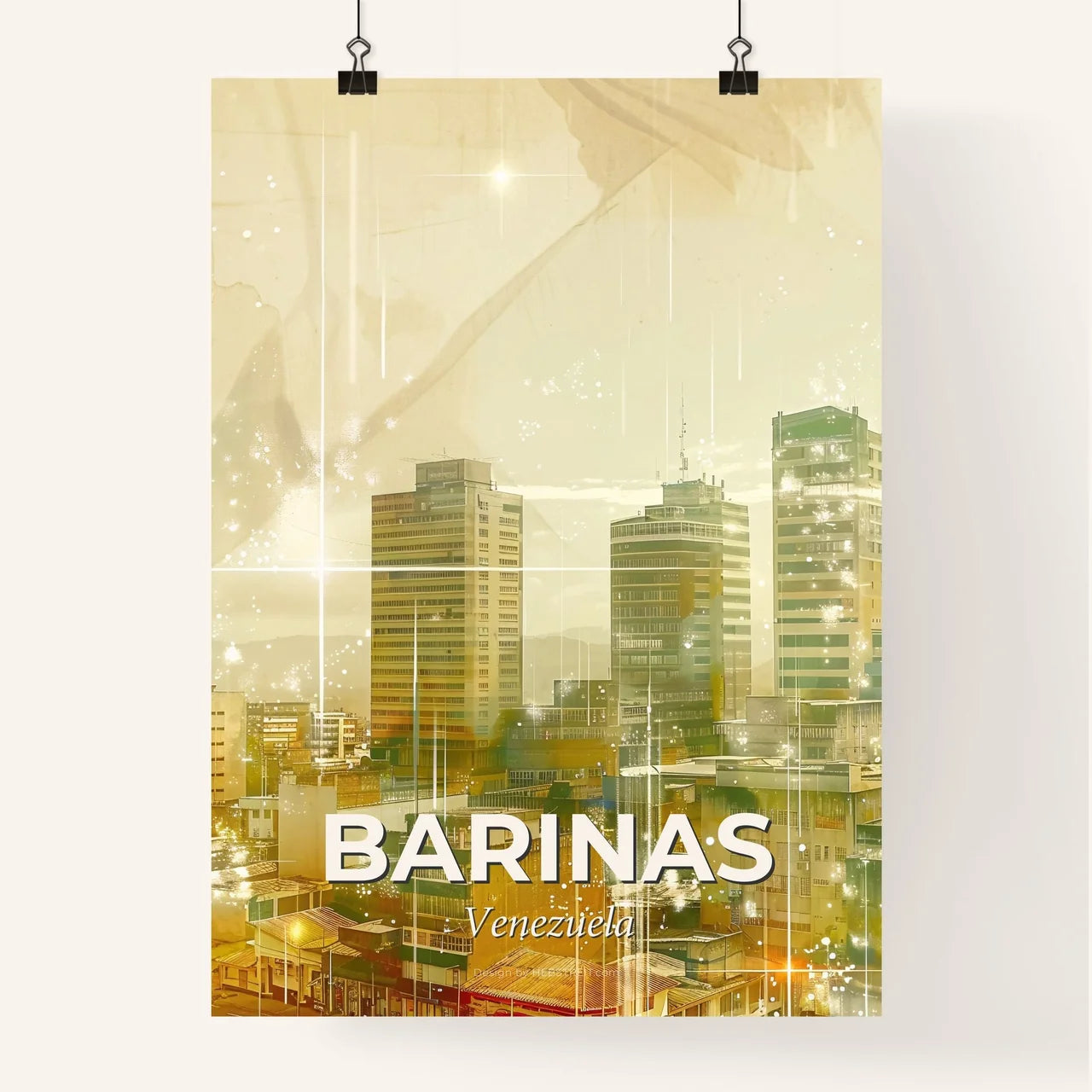 Barinas City Skyline Skylights Sparkle Art Poster Poster