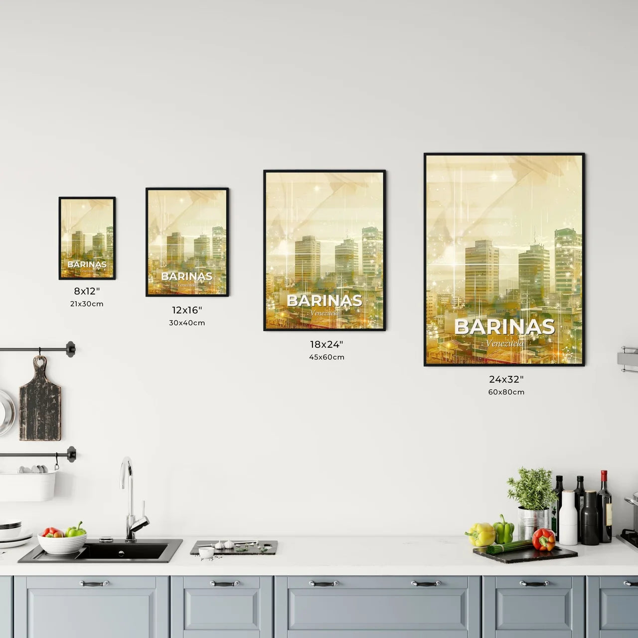 Barinas City Skyline Skylights Sparkle Art Poster Office Art