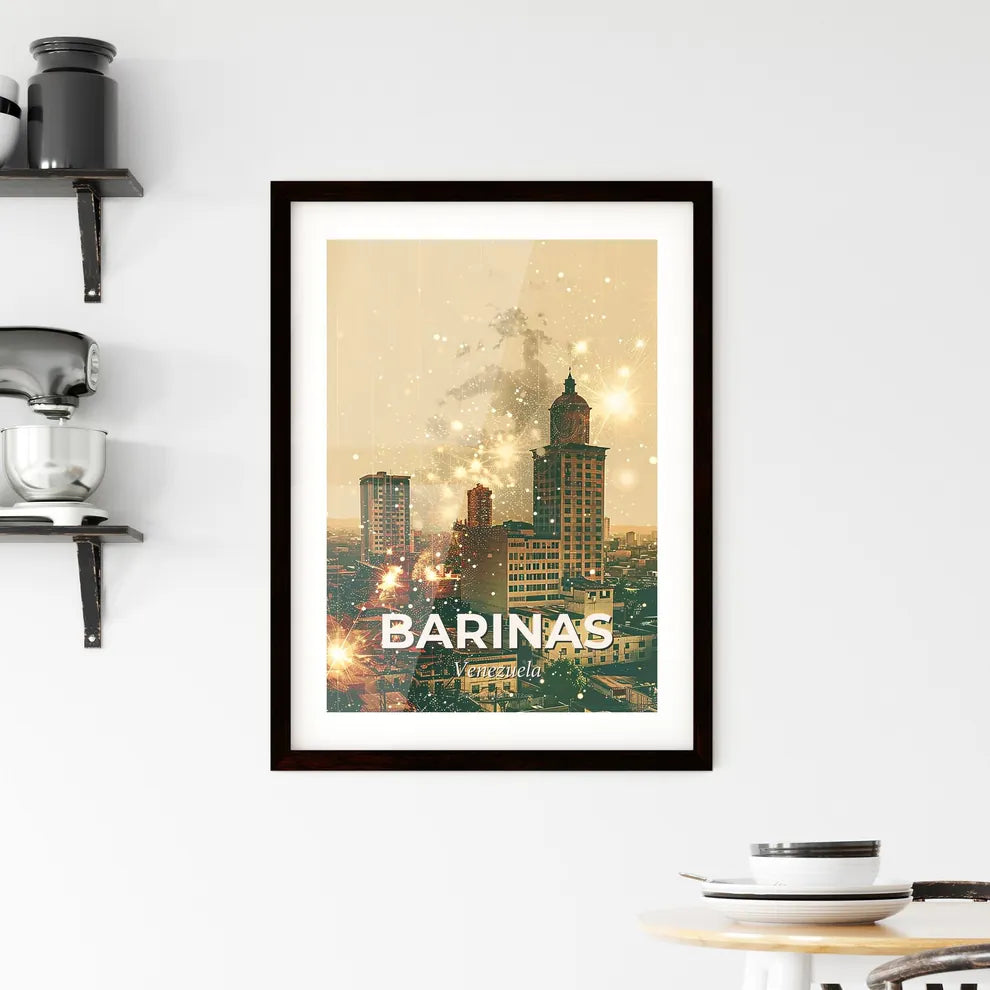 Barinas Skyline Wonders: City Lights and Architecture Framed Print