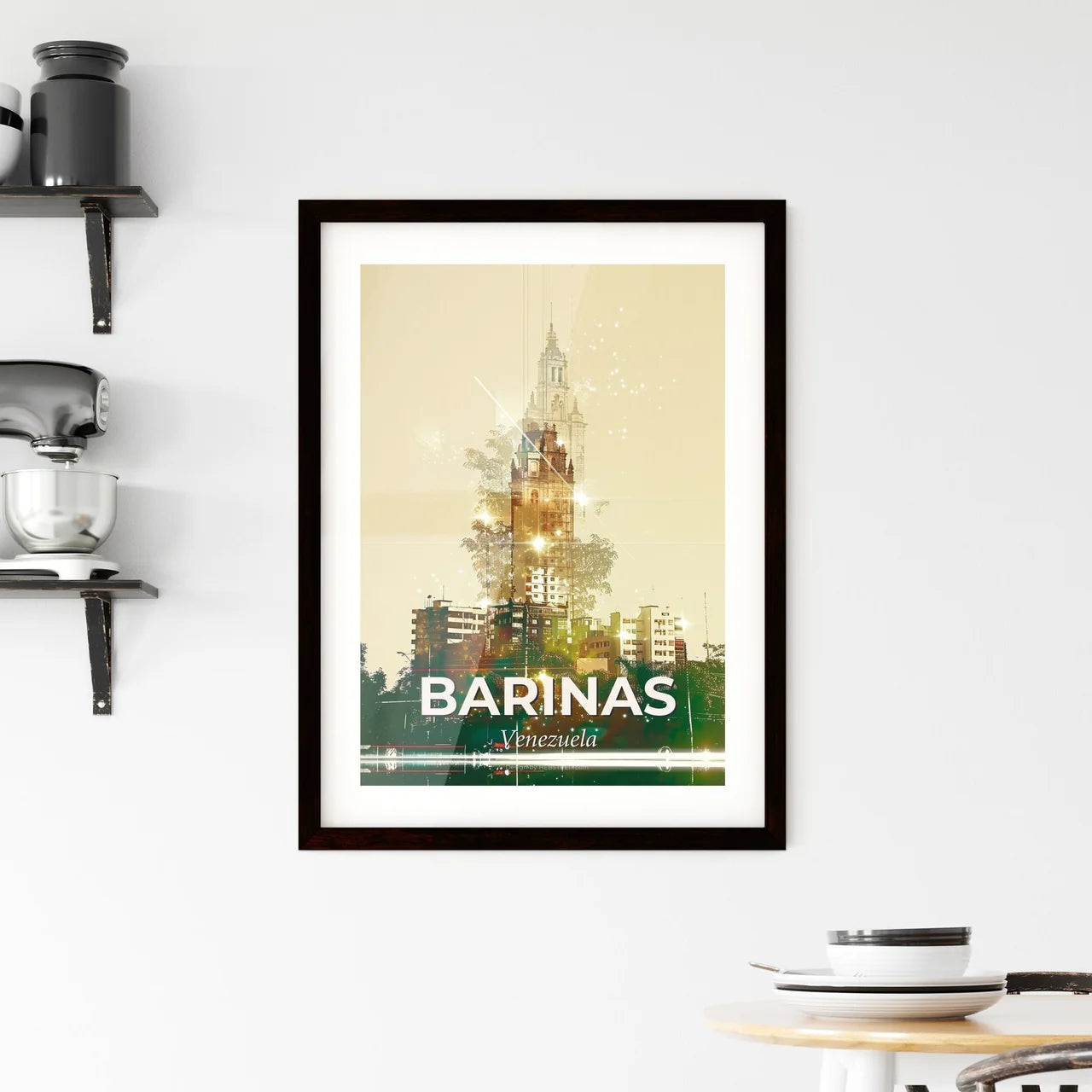 Barinas Venezuela Skyline Composite Art Poster Framed Print