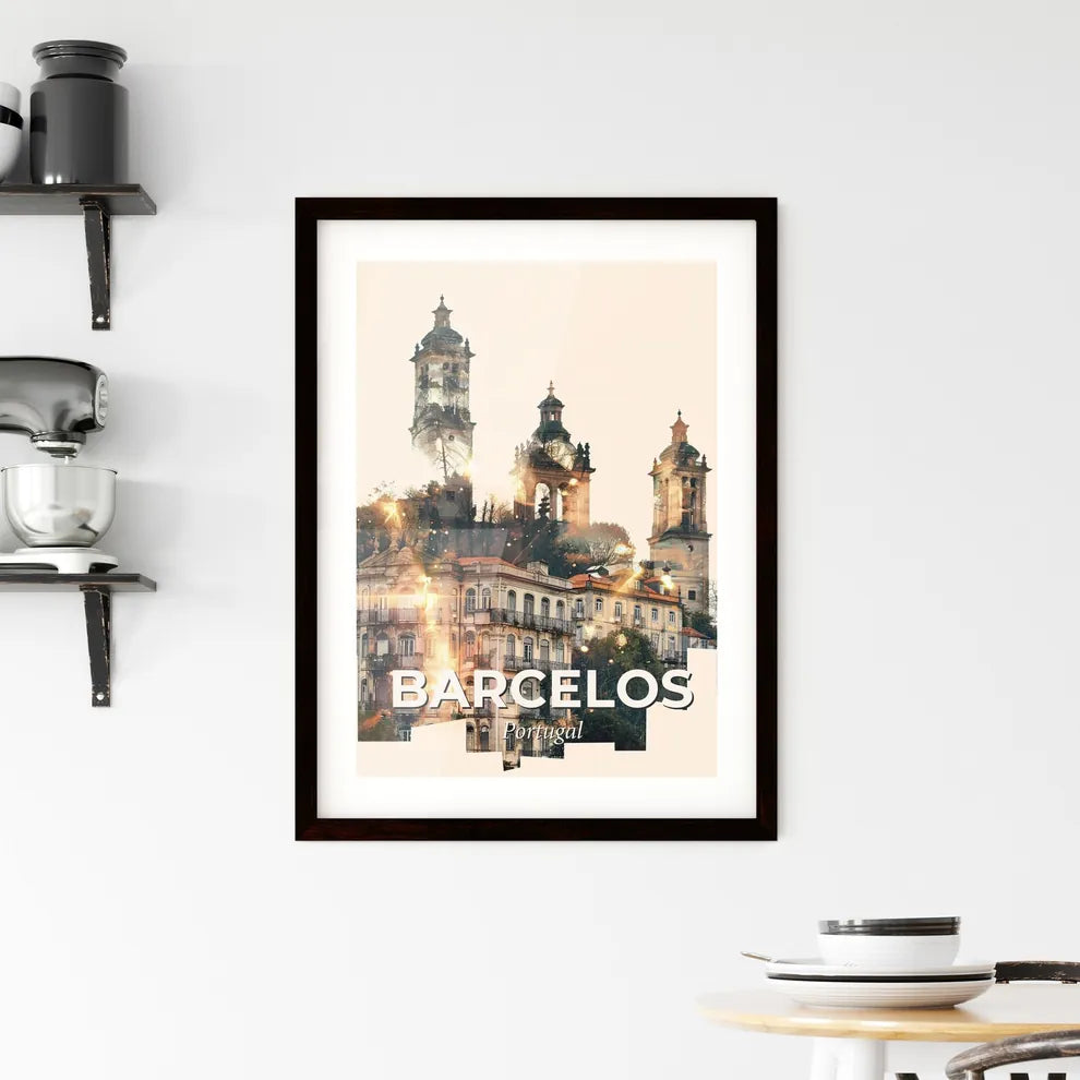 Barcelos: Local Icons in Bright Double Exposure Skyline Framed Print