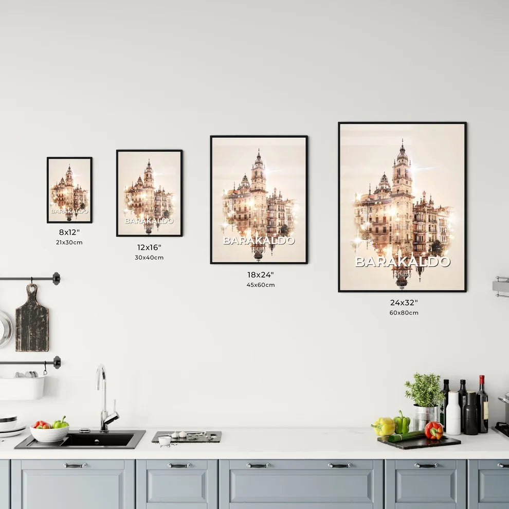 Barakaldo Skyline Poster: Vibrant City Lightscape Office Art