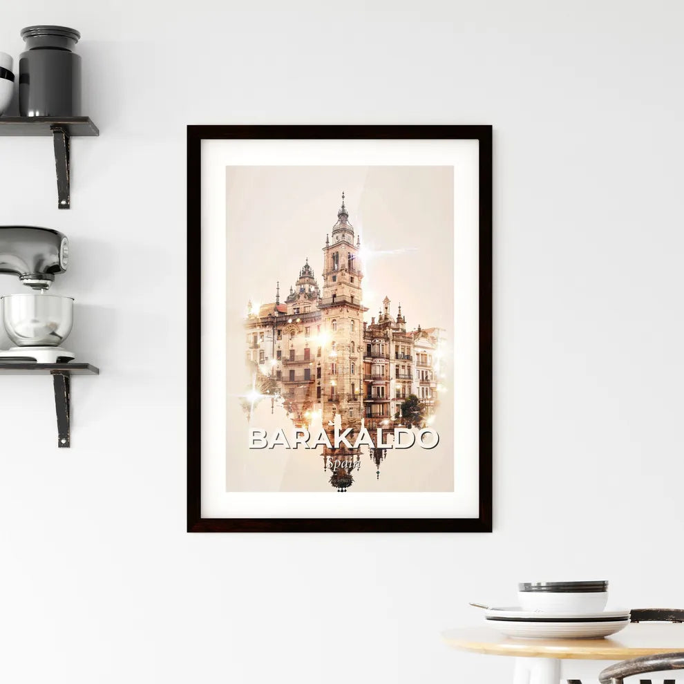 Barakaldo Skyline Poster: Vibrant City Lightscape Framed Print
