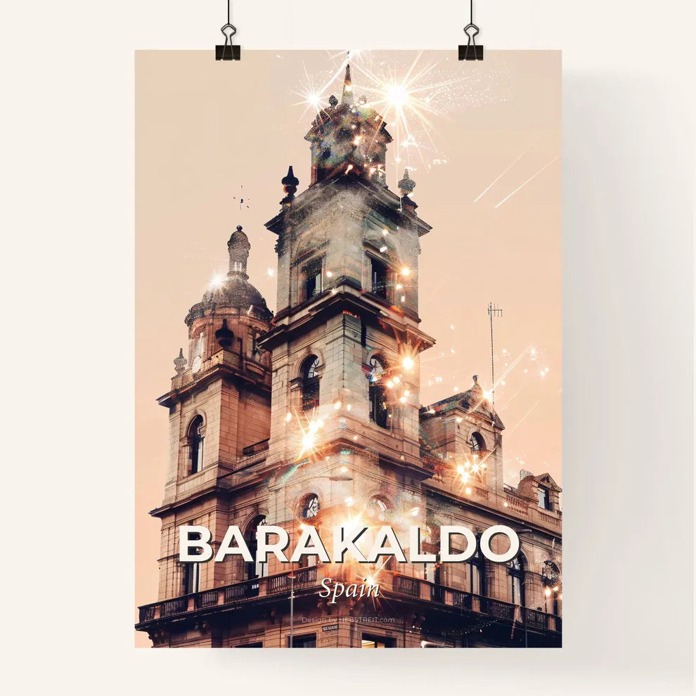 Barakaldo City Skyline Art with Local Icons Poster