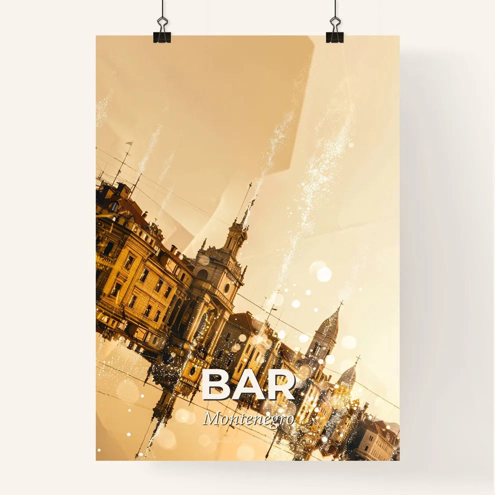 Bar, Montenegro Skyline Glow Poster Poster