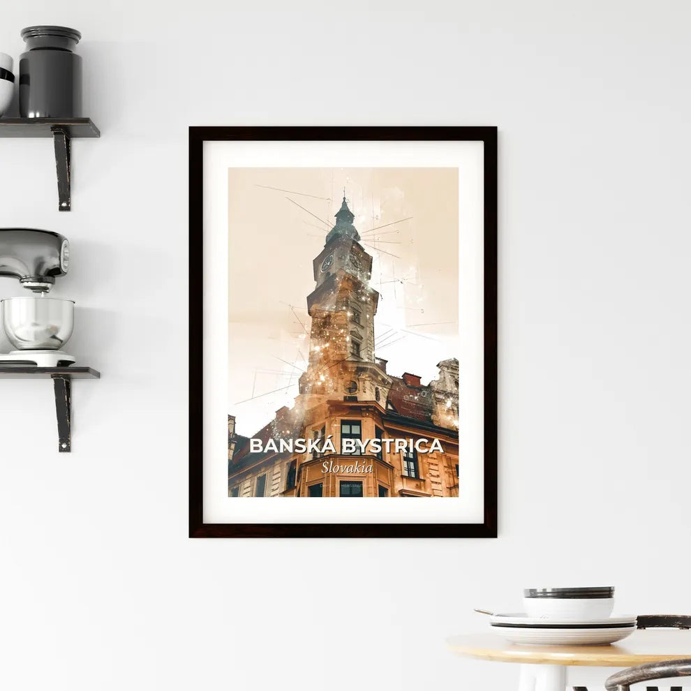 Banska Bystrica: Double Exposure Cityscape Art Print Framed Print