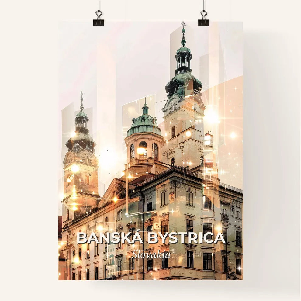 Banska Bystrica Cityscape Composite Skyline Art Poster Poster