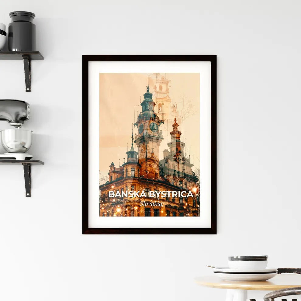 Banska Bystrica Skyline Double Exposure Art Print Framed Print