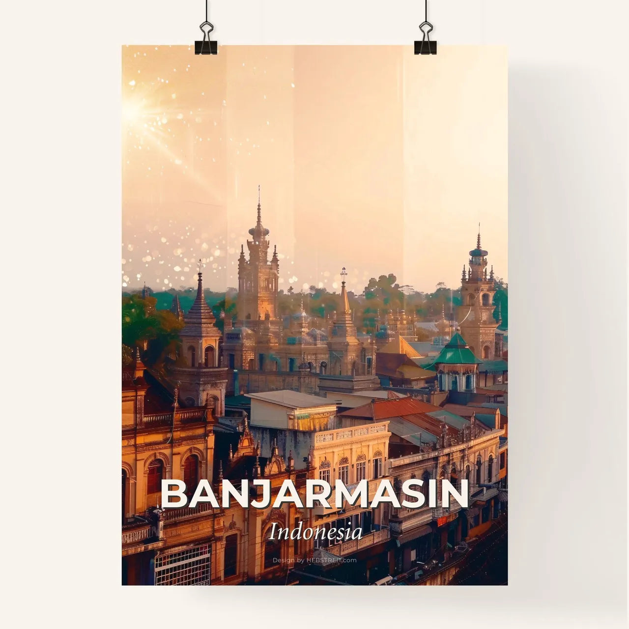 Banjarmasin Skyline Art Poster