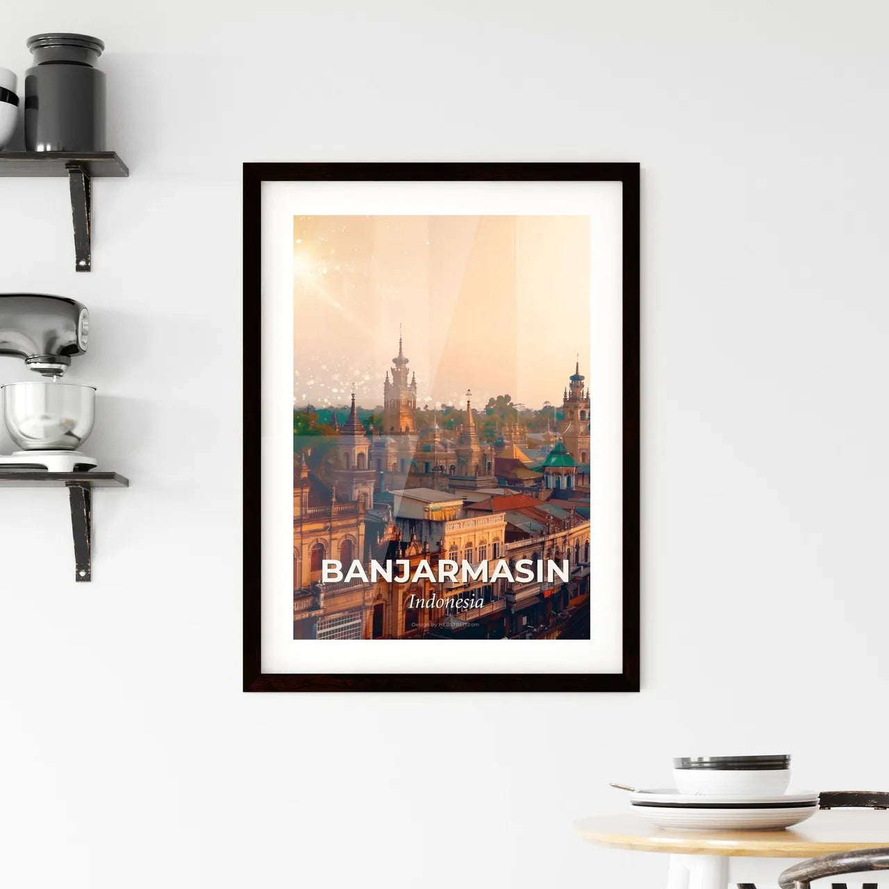 Banjarmasin Skyline Art Framed Print