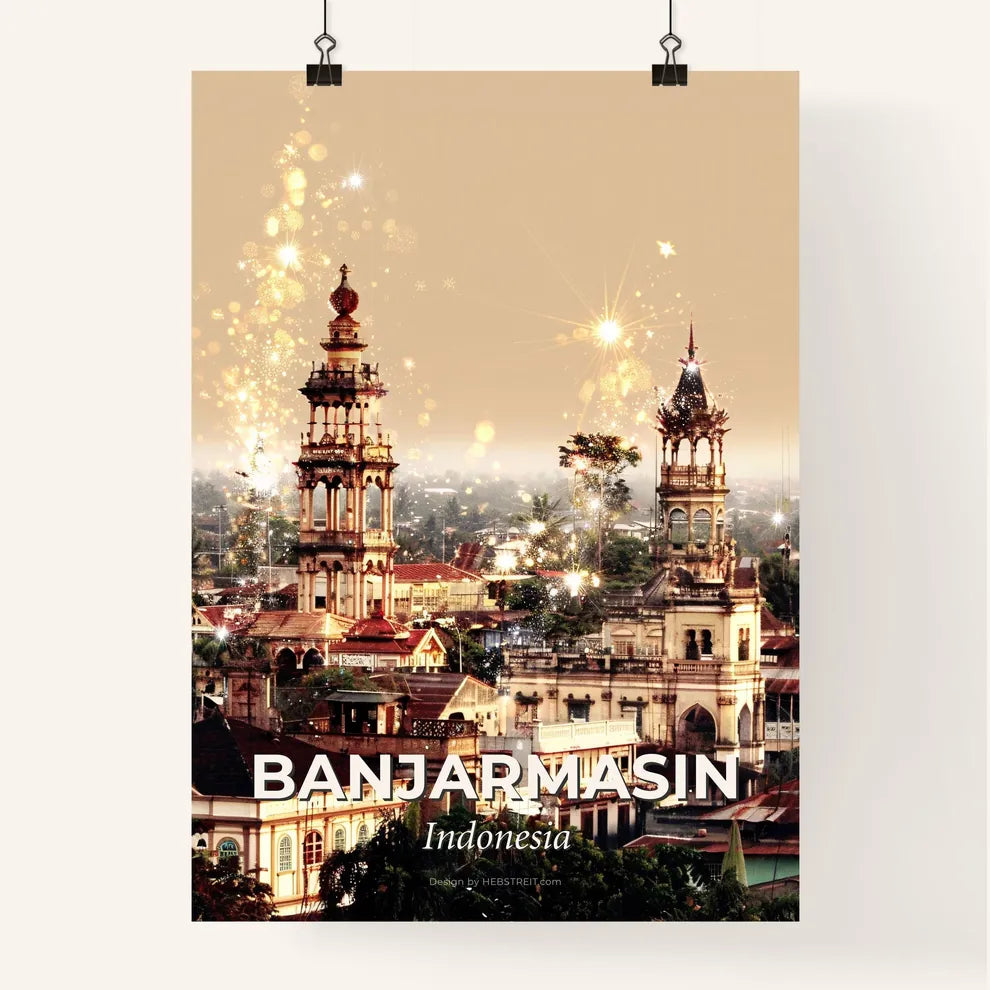 Banjarmasin Enchanting Skyline Art Masterpiece Poster