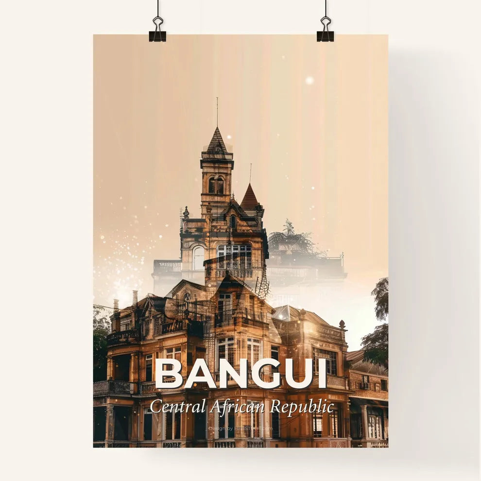 Immerse in Bangui's Charm: Skyline Vista of Local Icons Poster
