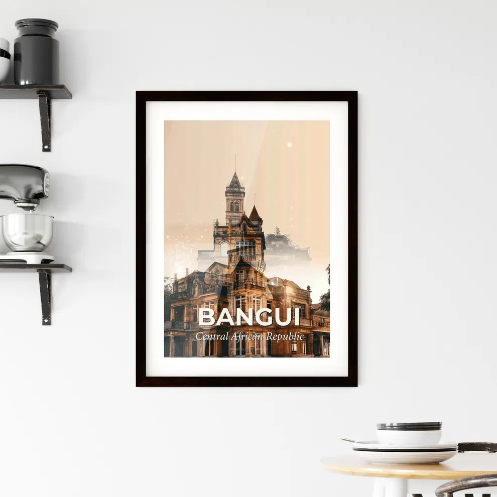 Immerse in Bangui's Charm: Skyline Vista of Local Icons Framed Print