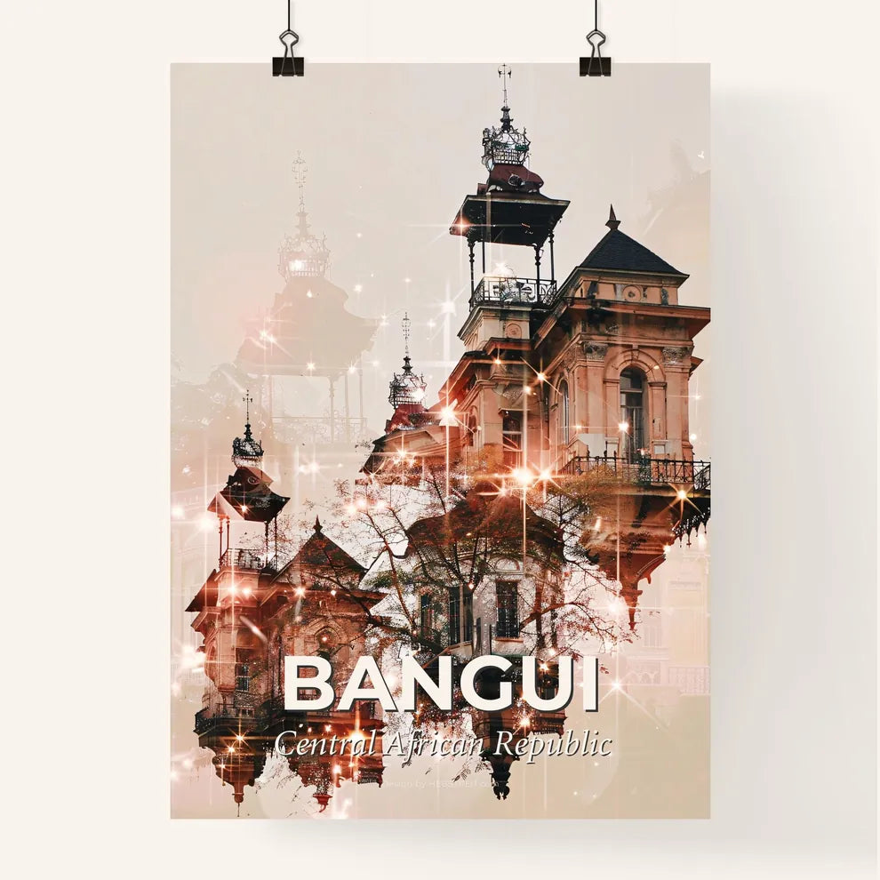 Bangui City Skyline Poster Vibrant Local Icons Poster