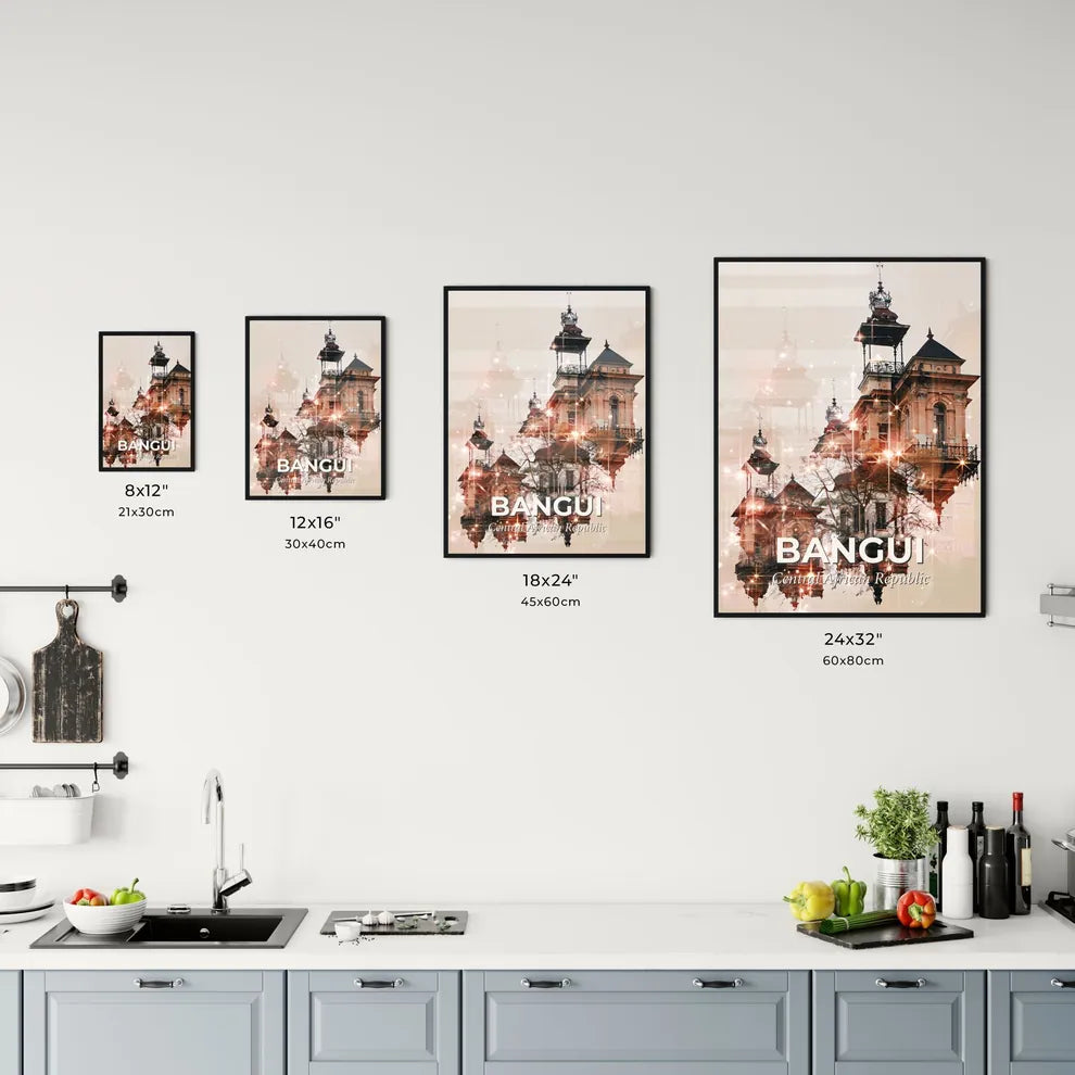 Bangui City Skyline Poster Vibrant Local Icons Office Art