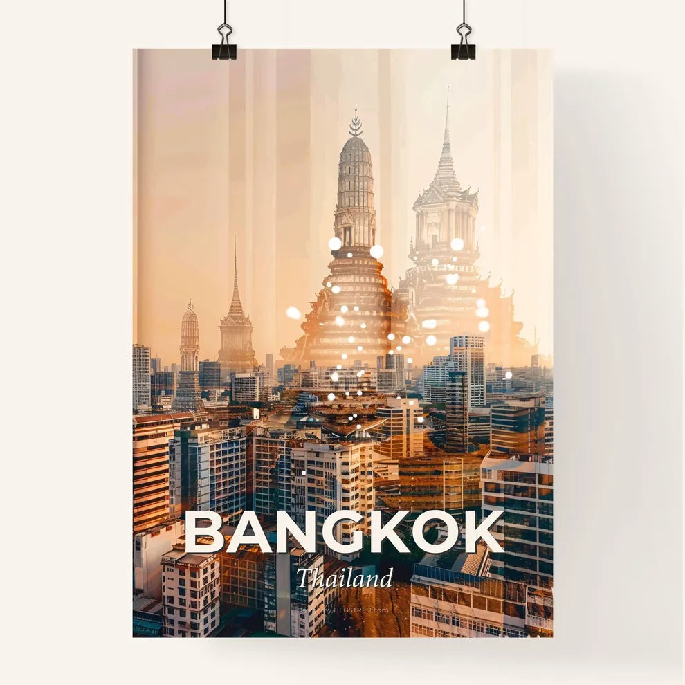 Bangkok Art Deco Skyline Vista Poster Poster