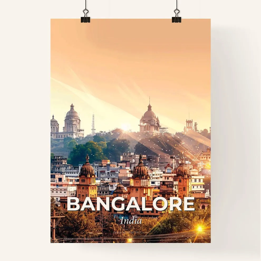 Bangalore Skyline Art Deco Poster Poster