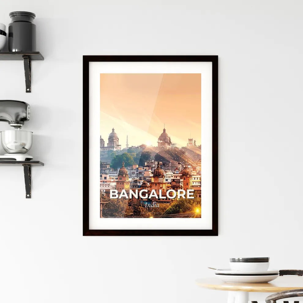 Bangalore Skyline Art Deco Poster Framed Print