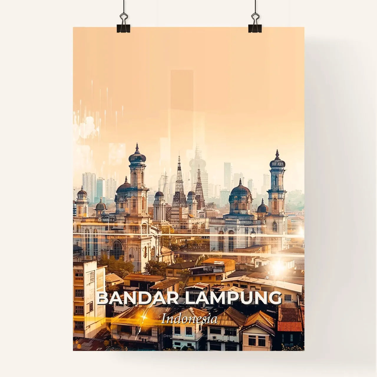 Bandar Lampung Skyline Art Poster Poster