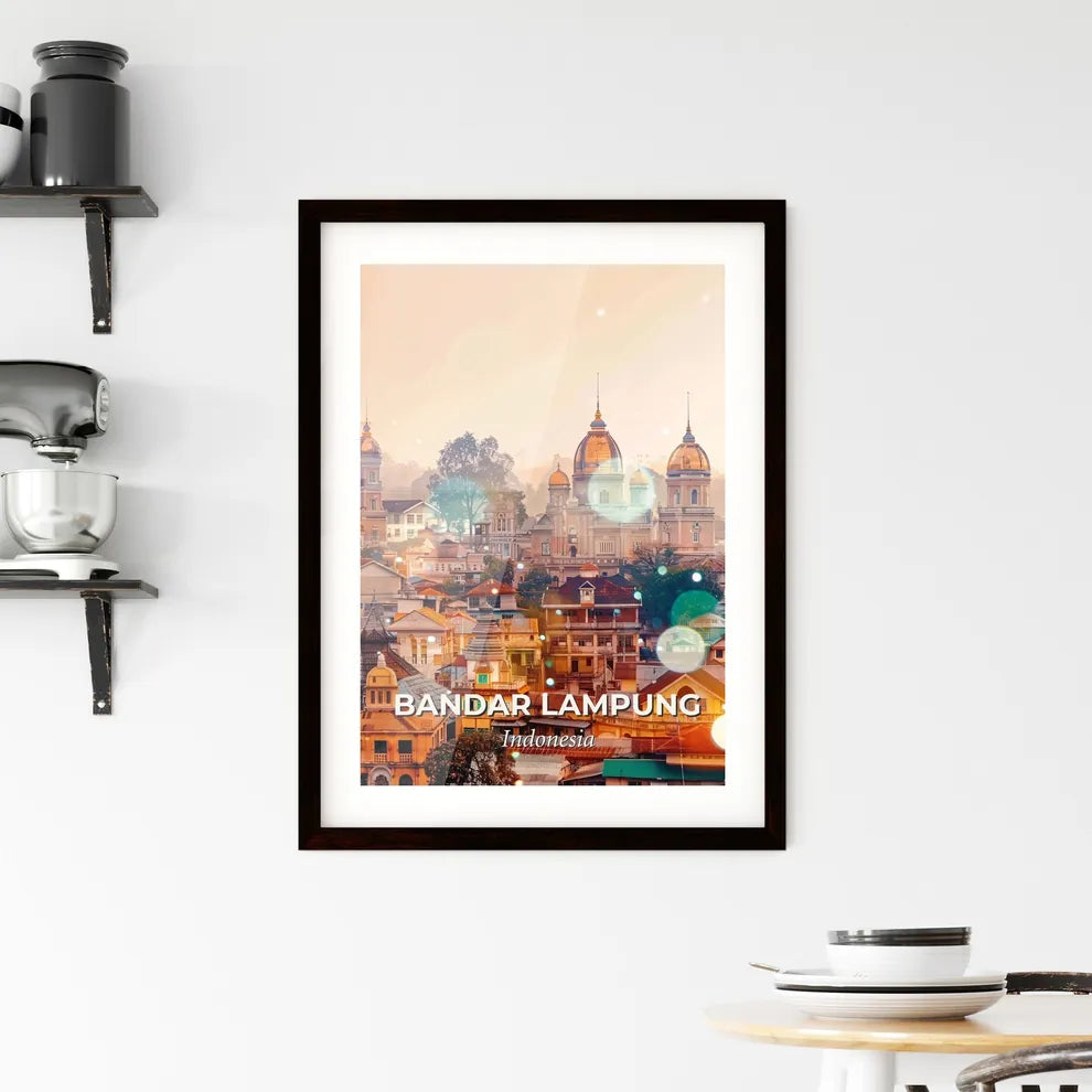 Bandar Lampung Double Exposure Artwork Framed Print