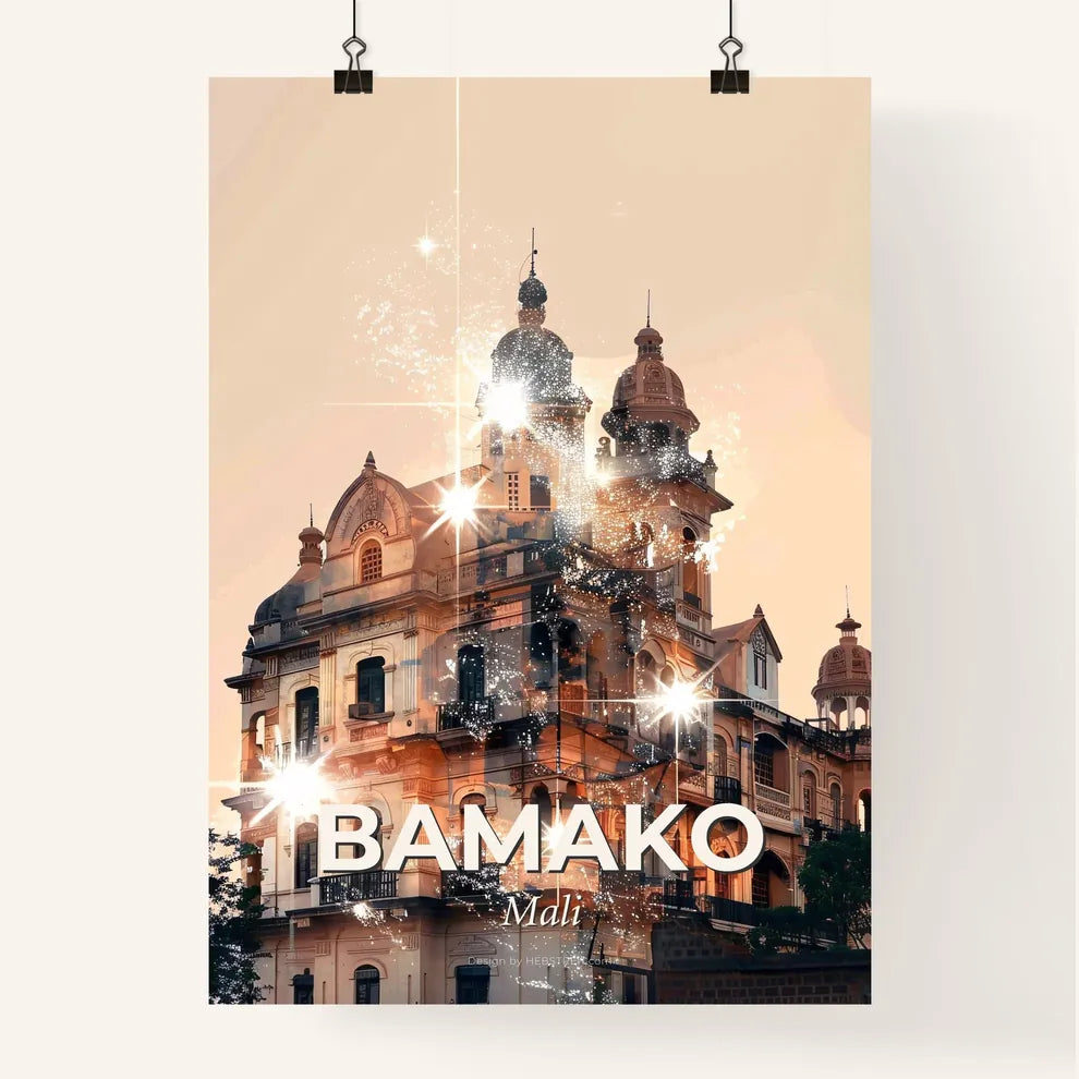 Bamako Mali Skyline City Abstract Art Poster