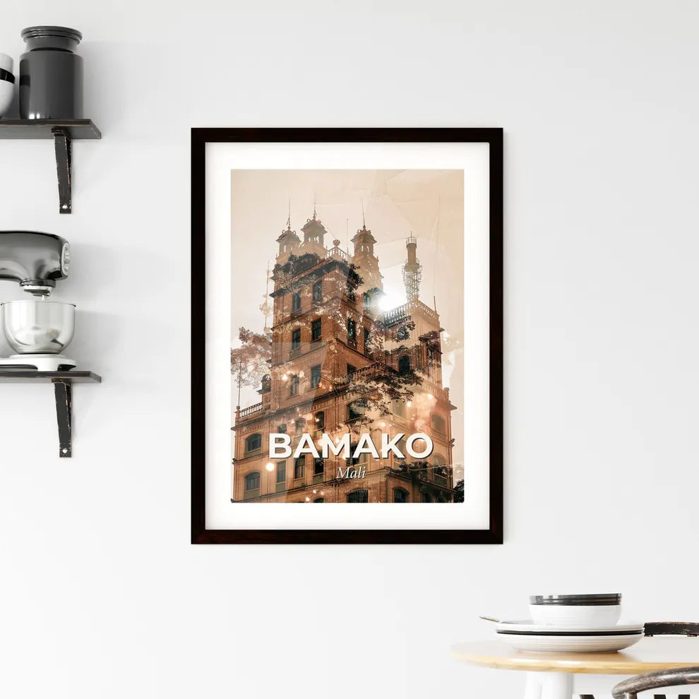 Bamako Mali Skyline Composite Art Poster Framed Print