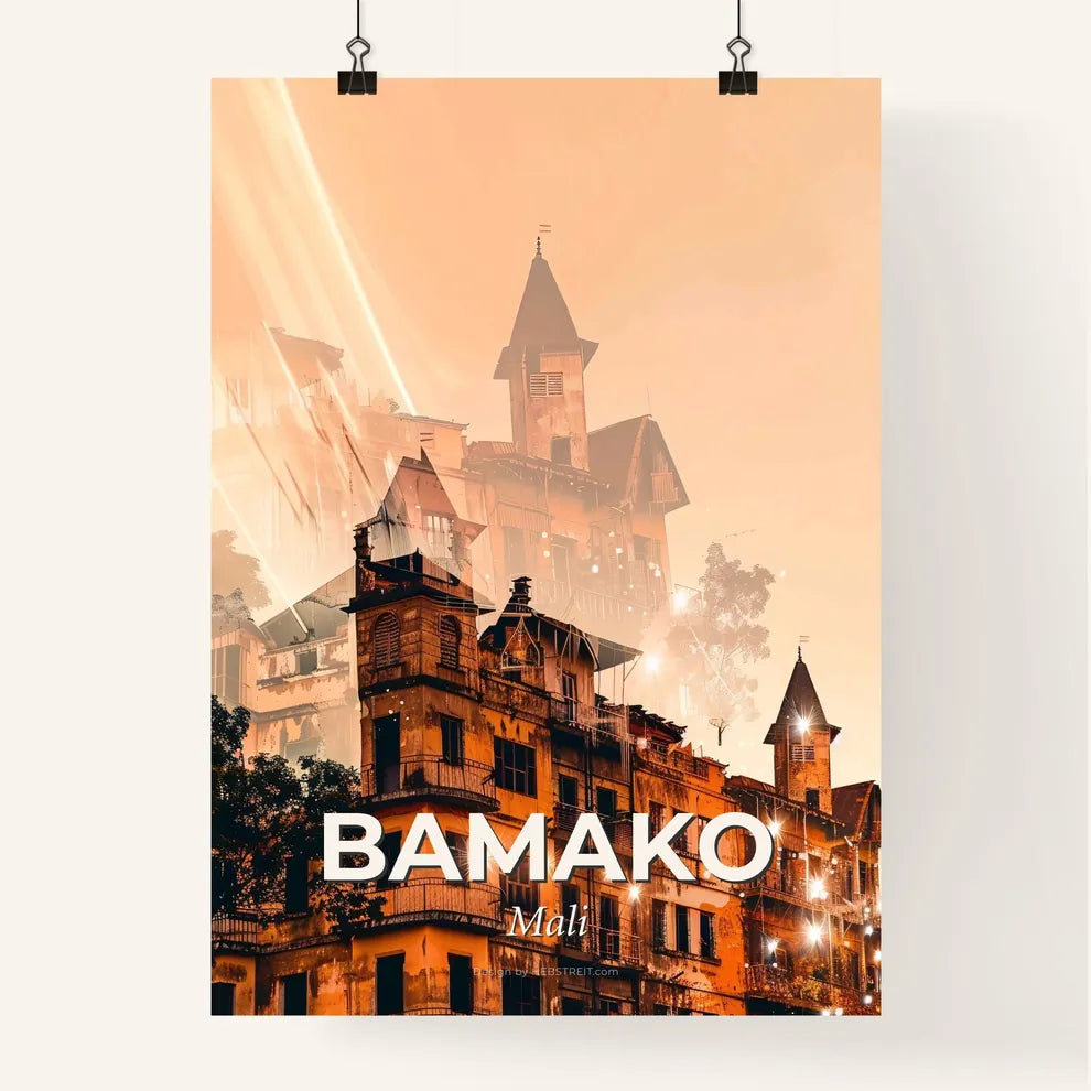 Mali, Bamako Skyline Poster Art Brights Poster
