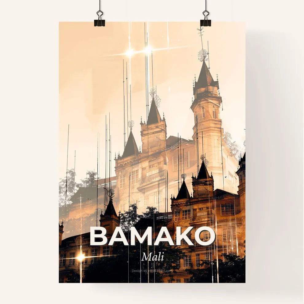 Bamako Mali Double Exposure City Skyline Poster Poster