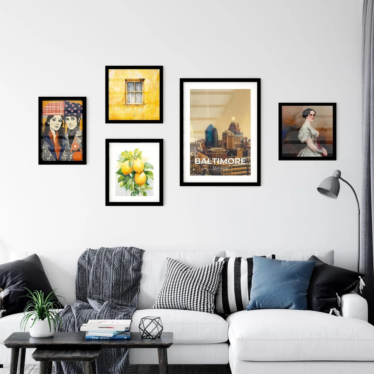 Baltimore City Skyline Composite Art Poster Wall Art