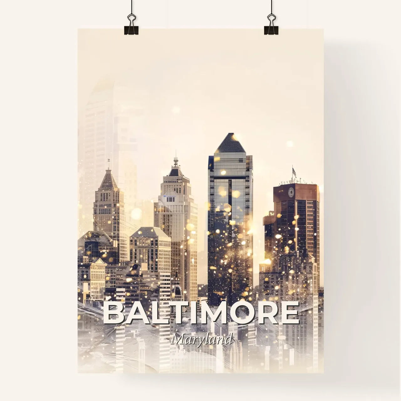 Baltimore City Skyline Art Print Poster